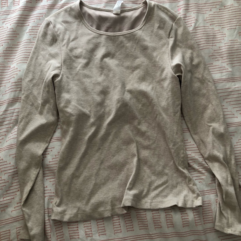 Yogalicious Women's Cream Long Sleeve Top